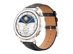 Bracelete Para Huawei Watch Gt 5 / Gt 5 Pro / 4 / 4 Pro - Couro Preto - Cabeça Plana - Textura De Tubarão (22mm) Preta