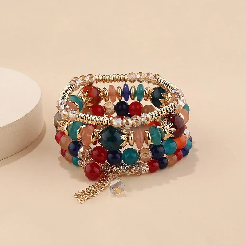 Conjunto De Pulseiras De Contas Empilháveis Estilo Simi