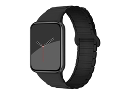 Bracelete Para Redmi Watch 6 / 5 / Xiaomi Band 9 Pro / 8 Pro - Silicone Magnético - Três Contas Preta