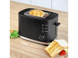 Torradeira retrô com 6 níveis de calor, 2 slots largos 870W preta ZYBLSSBB