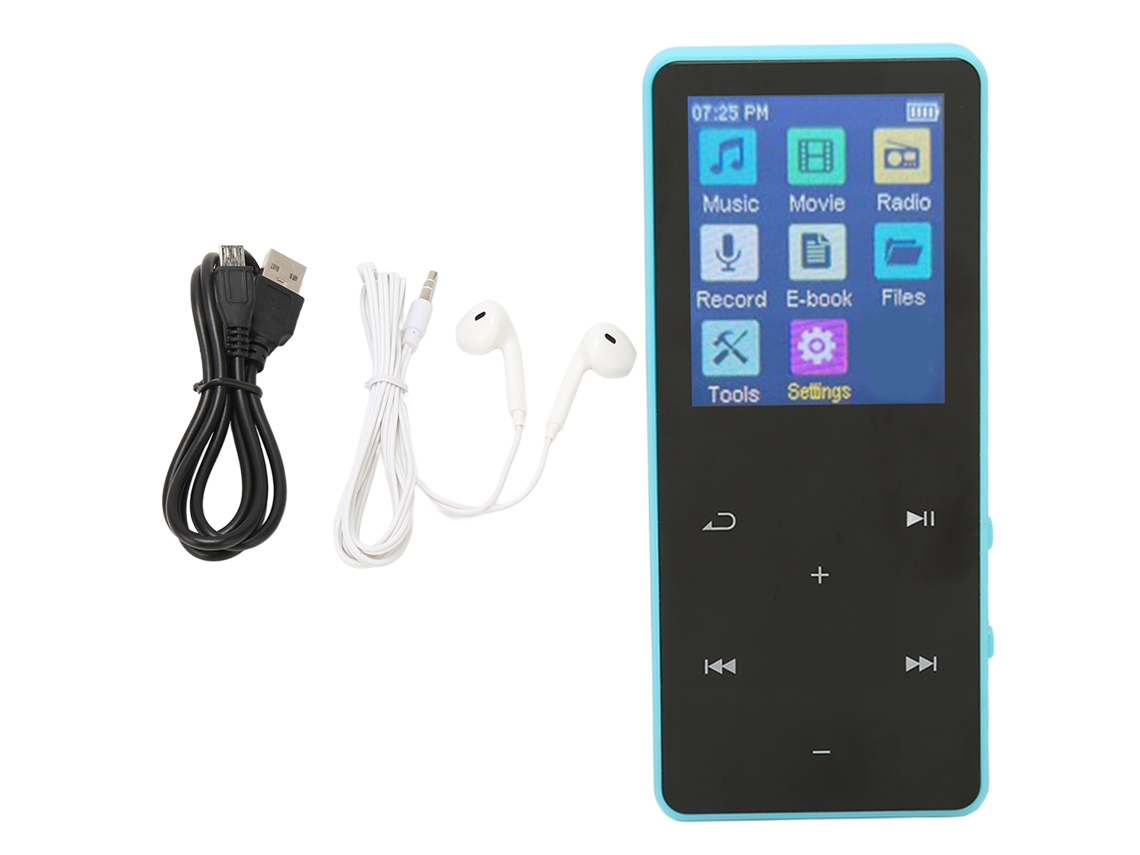 Aetheria reprodutor Mp3 Mp4 com Tela Touch 1.8 Polegadas Bluetooth 5.0 Hifi Portátil para Esportes Azul