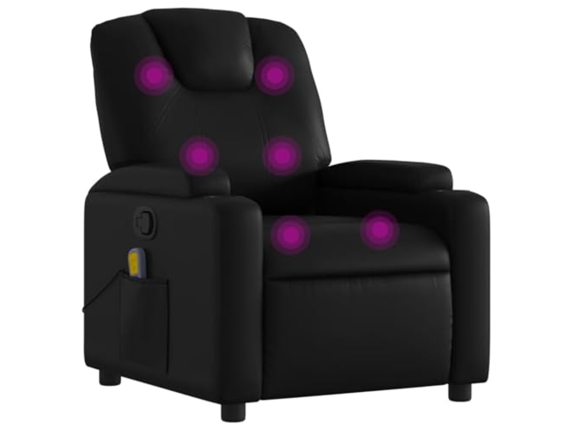 Poltrona de Massagens Reclinável VIDAXL Couro Artificial Preto