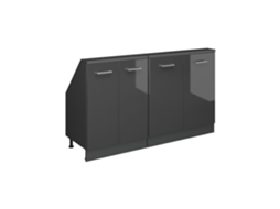 Conjunto de 2 Móveis Sob Medida VICCO 140cm Antracite Brilhante e Antracite