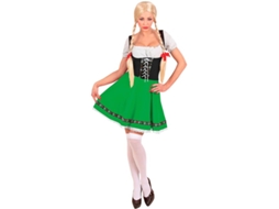 Fato de menina bávara floral preto e verde para mulher