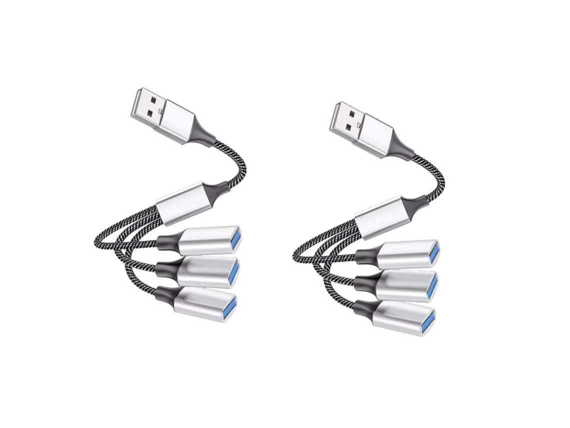 Cabo Divisor de Porta Usb de 2 Peças, Portátil, Macho para Fêmea. SFUSHOS