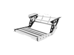 Escada De Rv Dobrável, Capacidade De Carga 150 Kg, Prevenção De Escorregamento Com Luz Led, Prata