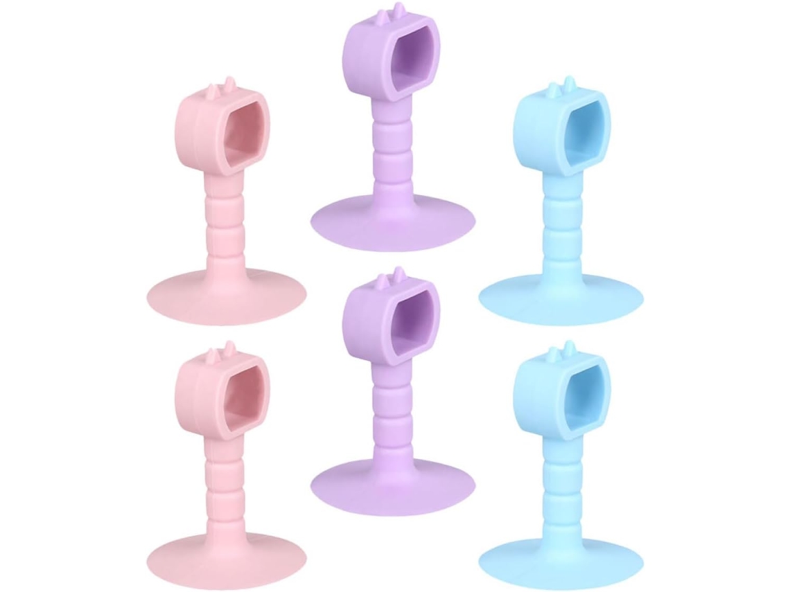 Conjunto De 6 Travas Porta Silicone Com Ventosa, Portáteis, Sem Necessidade De Furar A Porta, Com Protetores De Parede
