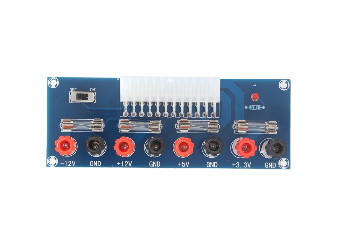 2pcs Módulo Breakout Placa De Alimentação Atx 24 Pin Com Fusíveis Para Computador