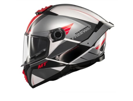 Capacete de motocicleta Mt Thunder 4 Sv Freeway Helmet Cinza/Branco/Vermelho L Cinza/Branco/Vermelho L