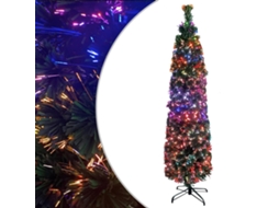 Vidaxl Árvore De Natal Artificial Fina C/ Suporte 120 Cm Fibra Ótica