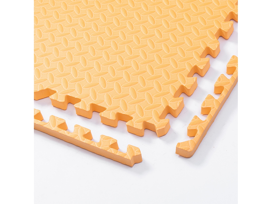 Tapete Para Brincar Chrui - 8 Peças De Encaixe Em Espuma Eva 30x30cm, 10mm De Espessura - Laranja