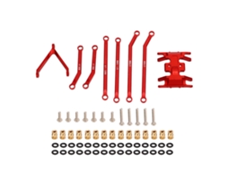 Mali kit de Biela de Direção Rc para Carro Axial Scx24 1/24 Deadbolt Axi90081 Axi00004 Peça de Upgrade em Alumínio Vermelho