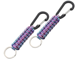 Sleutelhanger De Paracord - 2 Unidades - Design Entrelaçado - Corrimão De Alumínio - Anel De Chaveiro - Uso Universal - Dimensões 170 X 30 Mm