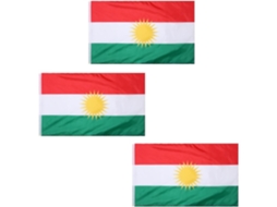 Bandeira Grande do Curdistão, 1,5 X 0,9 M, Tecido de Poliéster com Ilhós de Metal, Costura Dupla para Maior Resistência. SFUSHOS