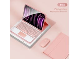Capa Com Teclado E Mouse Sem Fio Para Ipad 10.9 , Protetora De Pu Aba (rosa) (2022) Tuotuo (2022)