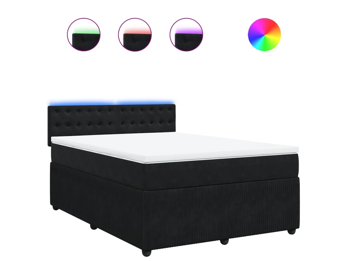 Box Spring Bed, Box Spring Beds Vidaxl Preto Veludo (160 X 200 Cm)