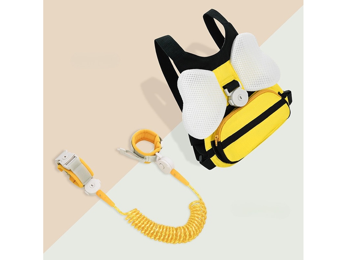 Arnês De Passeio Crianças Com Fecho De Segurança, Corrente Anti-perda Para O Pulso, Para Viagens E Eventos Públicos1.5m Abelhinha Hexinyigjly