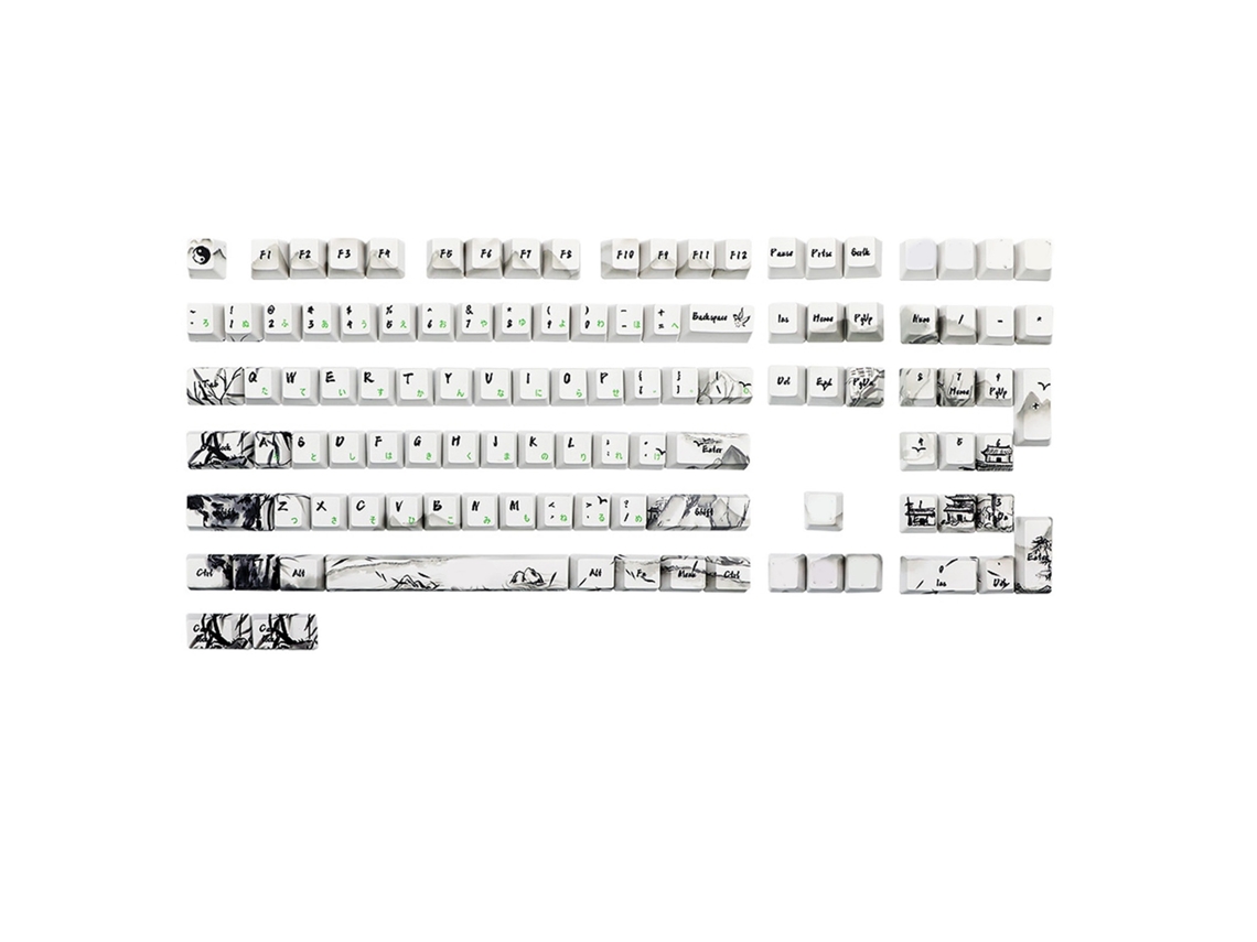 Lurelia Keycaps Panda Altura Sublimação Tinta Japonês Gk61 Pbt Perfil Oem Para Teclado Mecânico