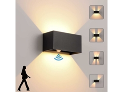 Luminária De Parede Led De Alumínio Para Ambientes Externos, À Prova Dágua, Com Sensor Do Anoitecer Ao Amanhecer, Ângulo De Feixe Ajustável Ip65, Ade