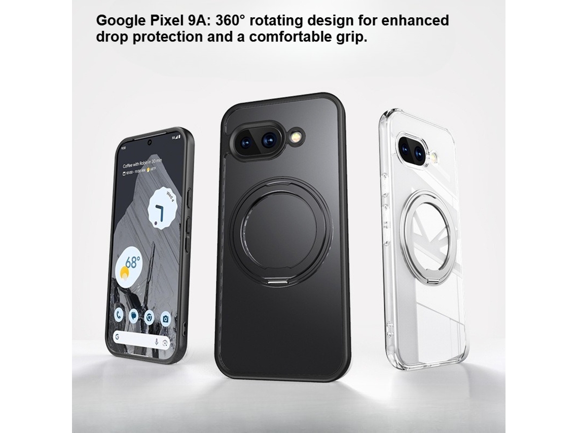 Capa Giratória 360° Para Celular Com Cobertura Total E Encaixe Magnético Para Google Chrome - Preto Ultratransparente - Pixel 10 Pro Xl