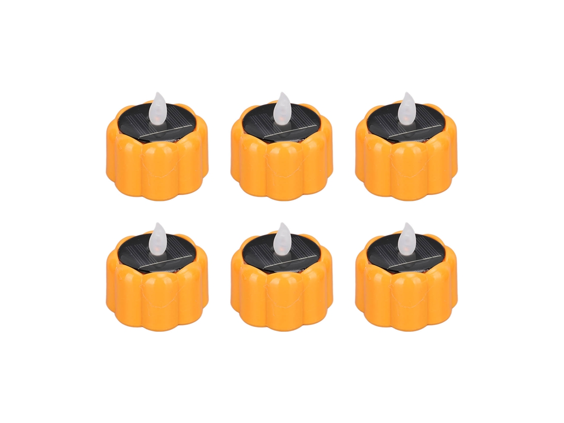 2026 6 Lâmpadas de Abóbora Solares Impermeáveis Operadas por Bateria para Decoração de Halloween
