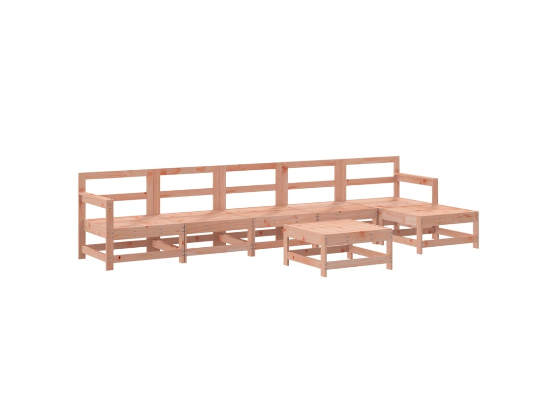 Maison Exclusive - 7 Pcs Conjunto Lounge De Jardim Madeira De Douglas Maciça