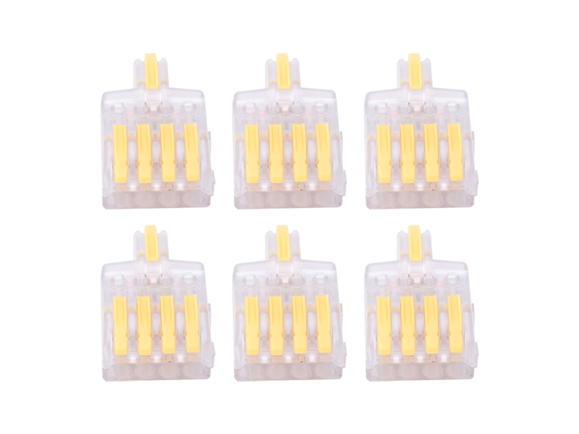 Laxiscreed Conector Rápido Com 1 Entrada E 4 Saídas, Terminais De Cobre Para Ligação Segura