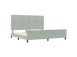 Conjunto 1 Cama Moderna Vidaxl Cinzento-claro Veludo (200 X 200 Cm)