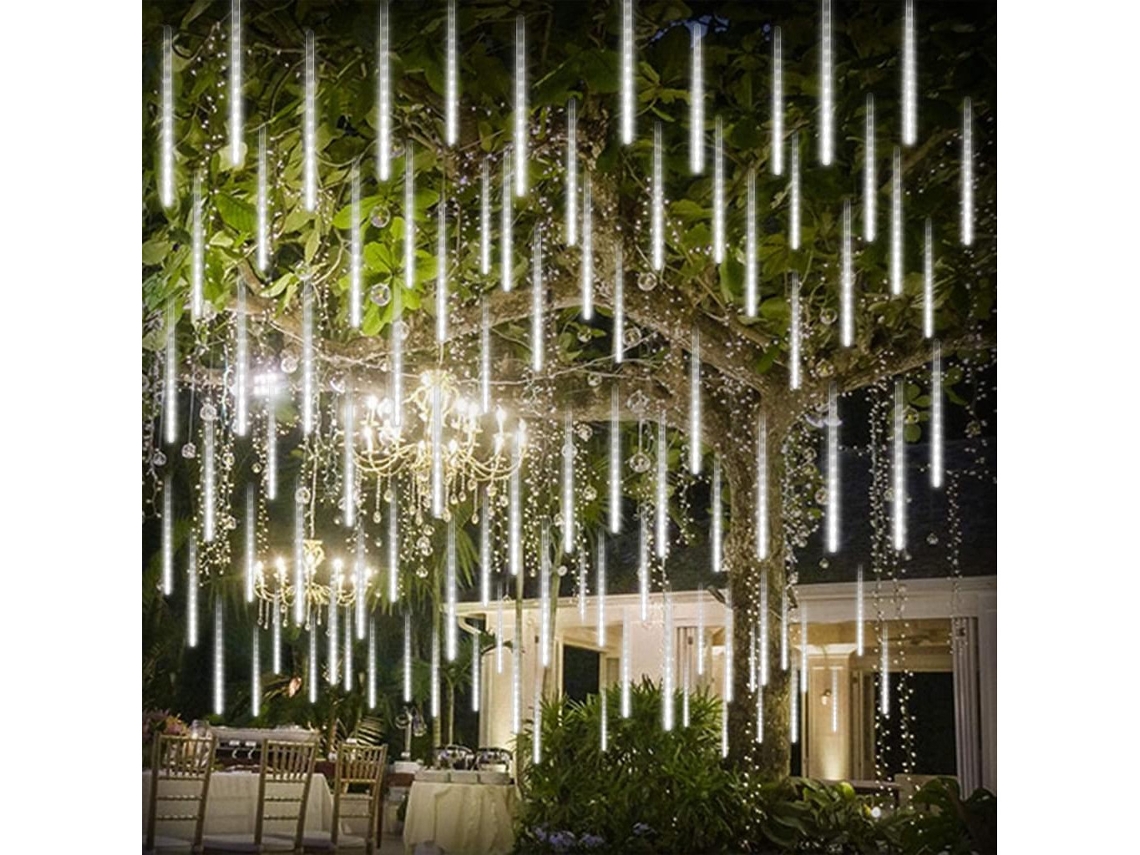 Branco 30cm Luzes Solares Do Chuveiro Meteoro (conjunto De 8) - Luzes Led Do Chuveiro Meteoro Luzes Da Árvore SUNNY SPACES