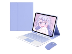 Capa Com Teclado Para Tablet Lurelia, Compatível Com I Pad Air 6 De 11" 2024, Roxo Claro, Teclado Bluetooth, Rato 2.4g