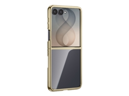 Capa Para Galaxy Z Flip 8 Articulada Com Ancoragem E Contorno Cromado