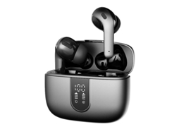Auriculares Sem Estéreo Intra AUJEZON Tecido Bluetooth Cinzento