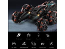Carro De Stunts Controle Remoto Para Crianças 2.4ghz Com Luz E Música Carro Duas Faces Rolamento 360°