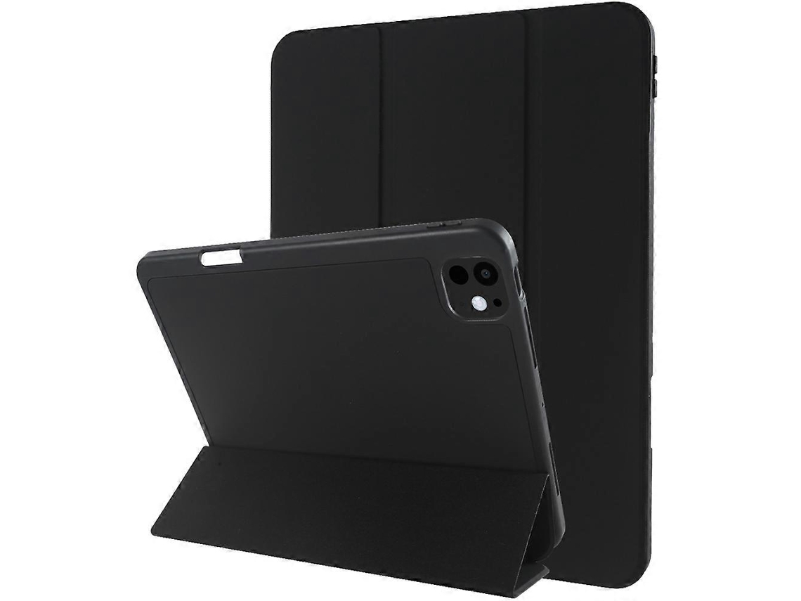 Capa Hengrongshen para iPad Pro 13, capa com suporte triplo e couro sintético, preta (2024)