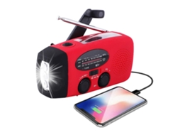 Rádio De Emergência Solar Am/fm Noaa/wb Com Manivela, 2000mah, Modelo 2023. Brilvibera