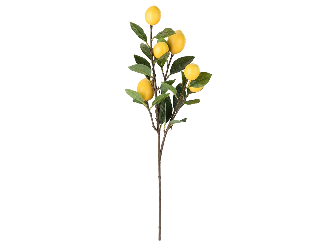 Ramo De Limão Artificial 2 Unidades 67cm Com 6 Frutos