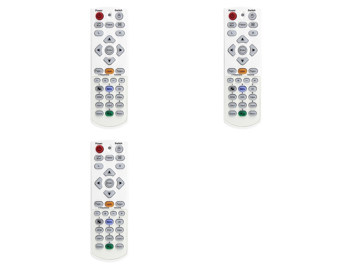 3 Controles Remotos Ir1304l De Substituição Para Projetores Optoma X345 X355 X412 X416 Zh403 4k550 Eh415e Eh415st W319ust