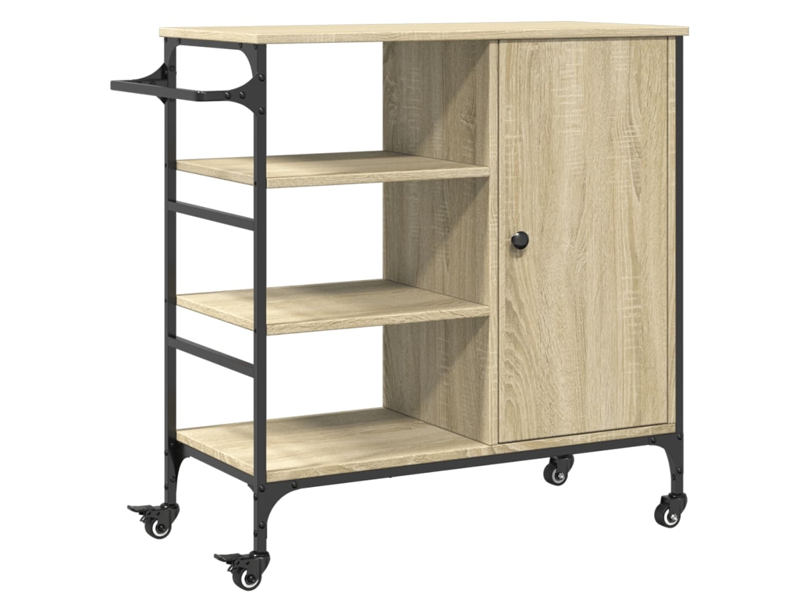 Kitchen Trolley, Kitchen Trolleys Vidaxl Marrom Madeira Processada (n/a)