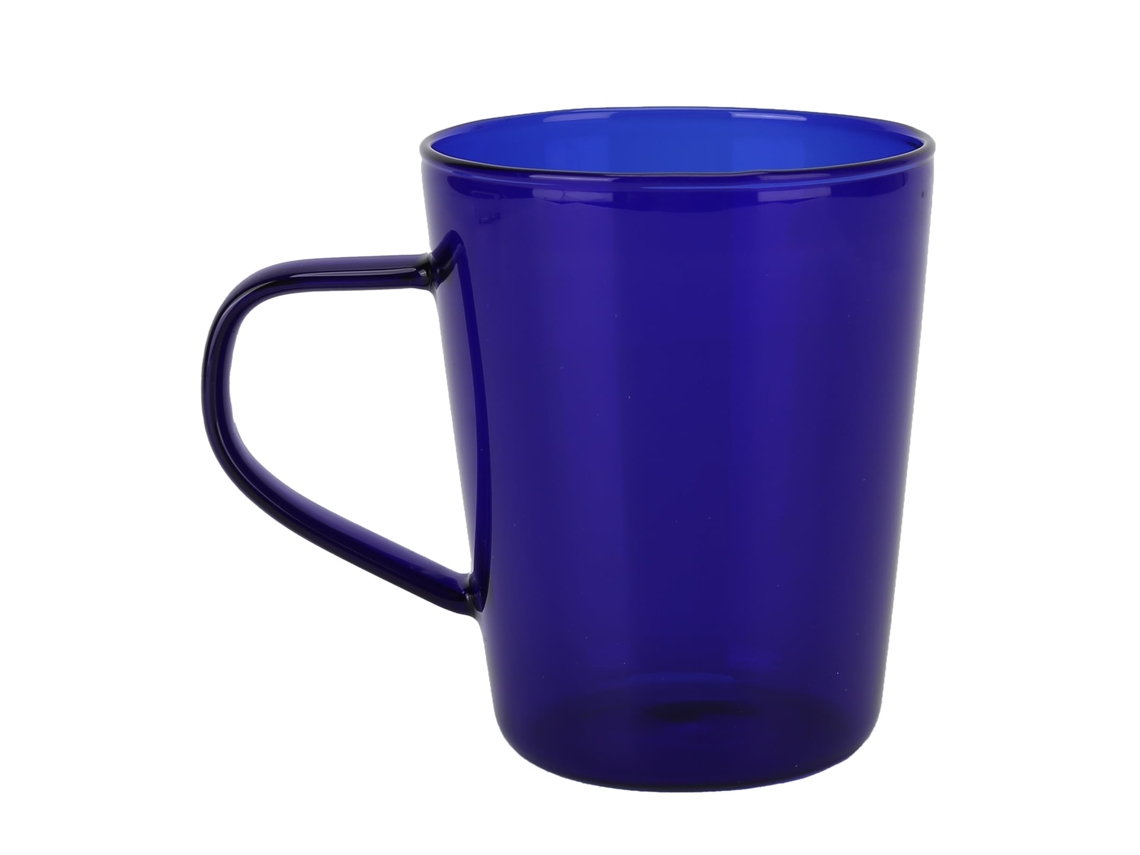 Copo de Leite 380ml LAXISCREED Vidro Borosilicato Azul