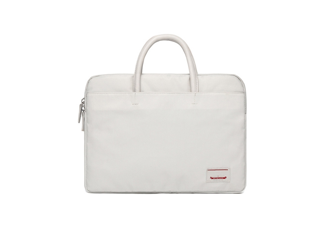Bolsa Para Laptop 15,6 Polegadas, Resistente À Água, Com Zíper, Em Tecido Oxford E Couro Pu, Cor Cinza Claro Elysve