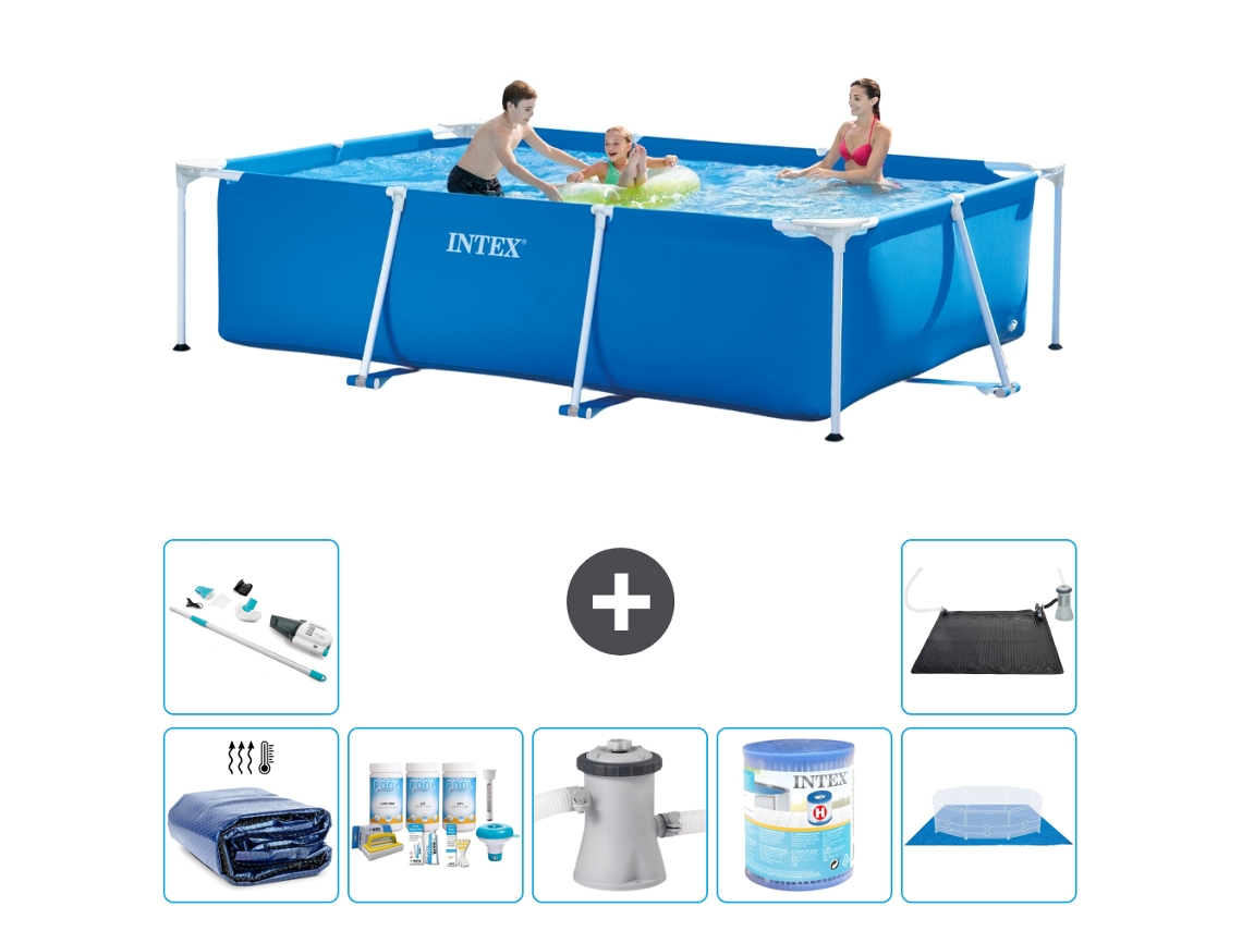 Intex Piscina Com Estrutura Retangular - 300x200x75 Cm - 8-peças S30210