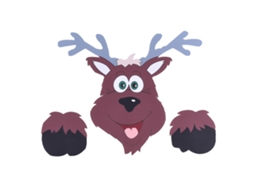 Laxiscreed Elmo De Dupla Face Para Decoração De Parede Natal Com Rena De Rebolar Em Plástico