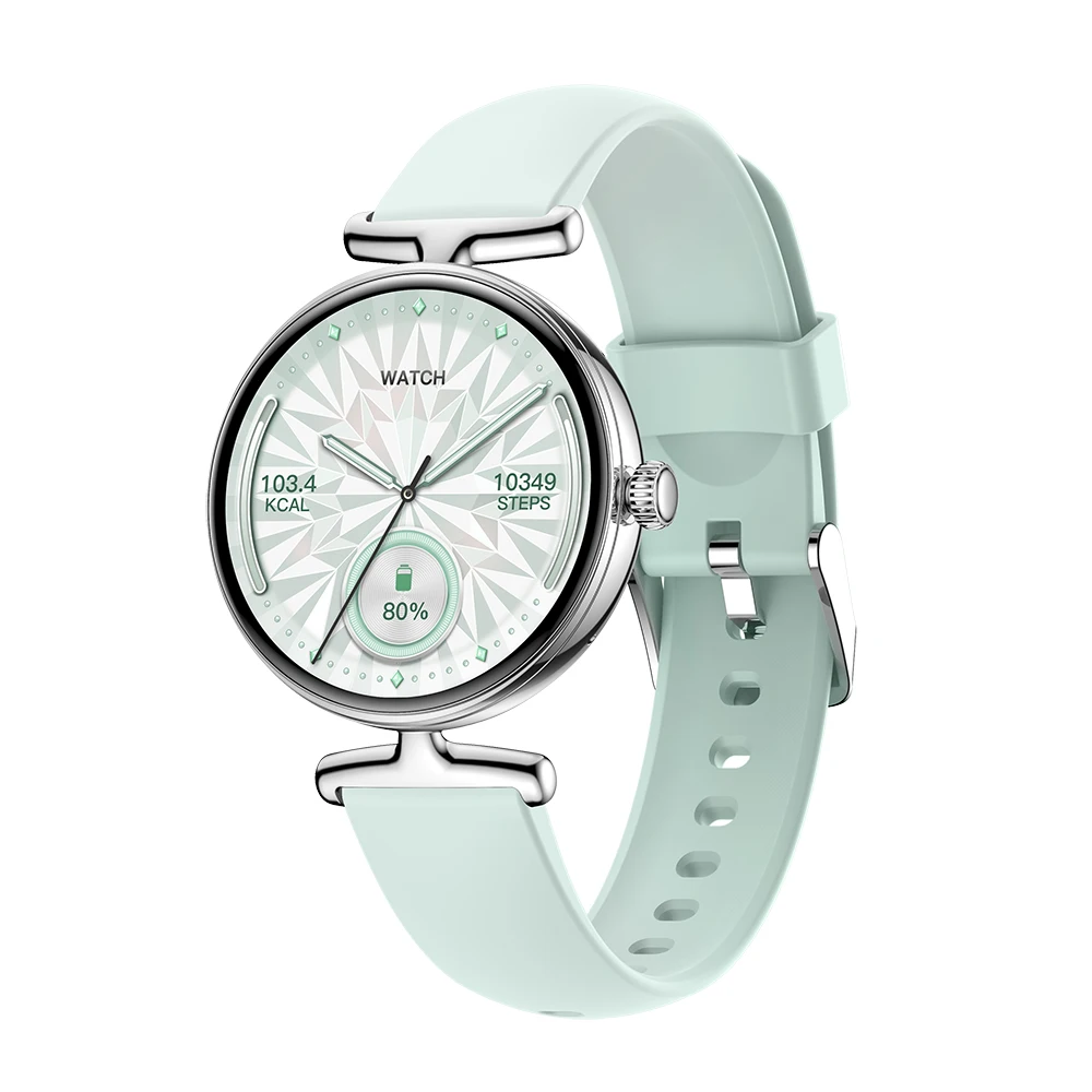 Smartwatch (silicone Verde), Compatível Com Chamadas Bluetooth, Equipado Com Tela De 1,19 Polegadas.