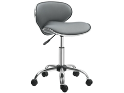 Banquinho Rodas: com Banquinho de Trabalho com Altura Ajustável de 44 56 Cm e Encosto. Giro de 360°. Cinza
