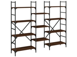 Bookshelf, Bookshelves Vidaxl Marrom Madeira Processada (160 X 28.5 X 136.5 Cm)