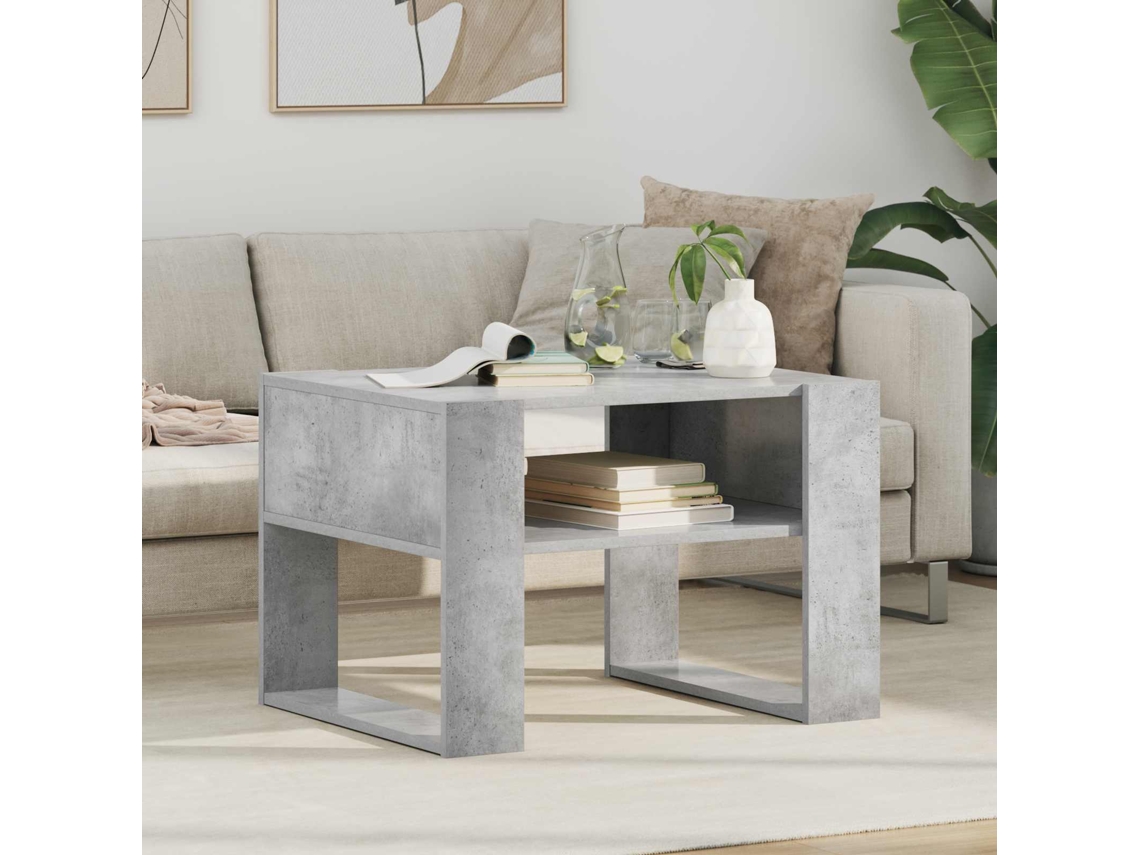 Vidaxl Mesa De Centro Cinzento 66 X 53 X 45 Cm Derivados De Madeira