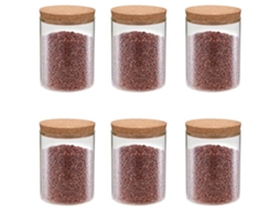 Vidaxl Frascos De Vidro Com Tampas De Cortiça 6 Pcs 650 Ml