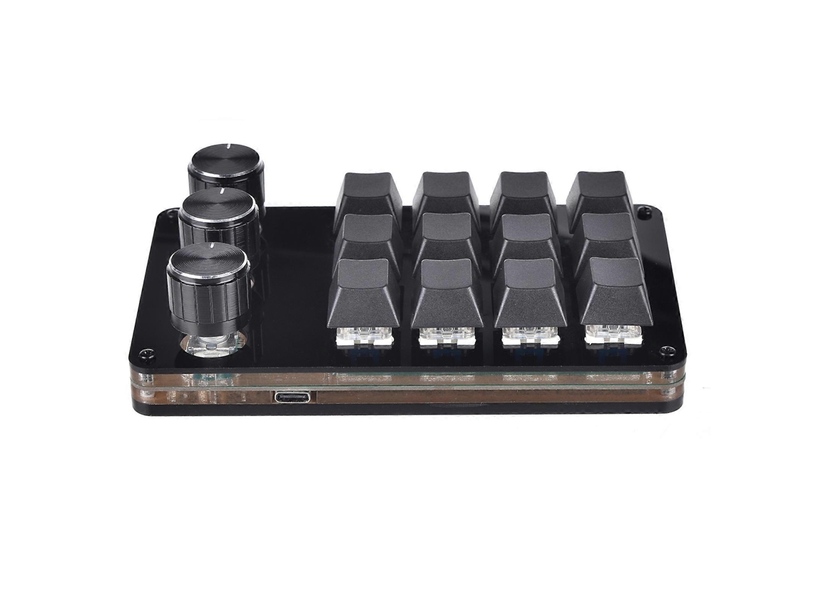 Mini Teclado Mecânico De 12 Teclas E 3 Botões Para Gamers, Programável, Hot Swap, Personalizável, Com Macros. Everley891