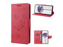 Capa De Celular Dobrável Horizontal Em Couro Com Estampa De Borboleta Para Celular For Nothing Phone 1