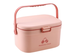 Caixa De Remédios Vazia, Portátil, Com 2 Compartimentos, Para Guardar Comprimidos, Ideal Para Casa, Escritório E Uso Médico. Cor Rosa